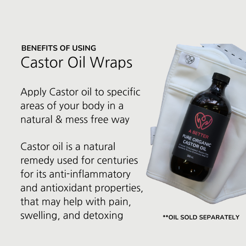 1 Piece Waist Wrap Organic Cotton Castor Oil Pack - Velcro