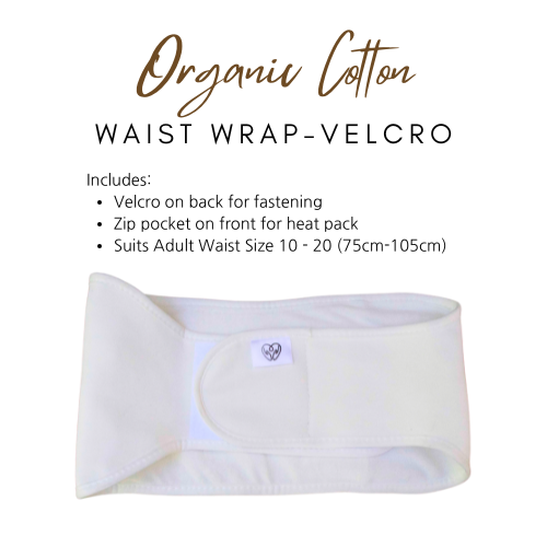 1 Piece Waist Wrap Organic Cotton Castor Oil Pack - Velcro