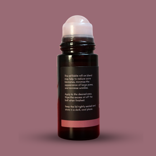Pure Organic Castor Oil and Frankincense Roll-On 50mL - Amber Glass Bottle Rose Quartz Roller